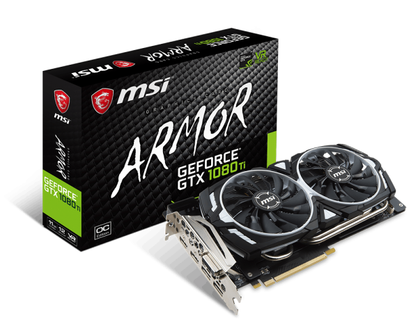 VGA MSI NVIDIA&#174; GeForce GTX 1080 Ti ARMOR 11G OC GDDR5 (GTX 1080Ti Armor 11G OC) 518EL